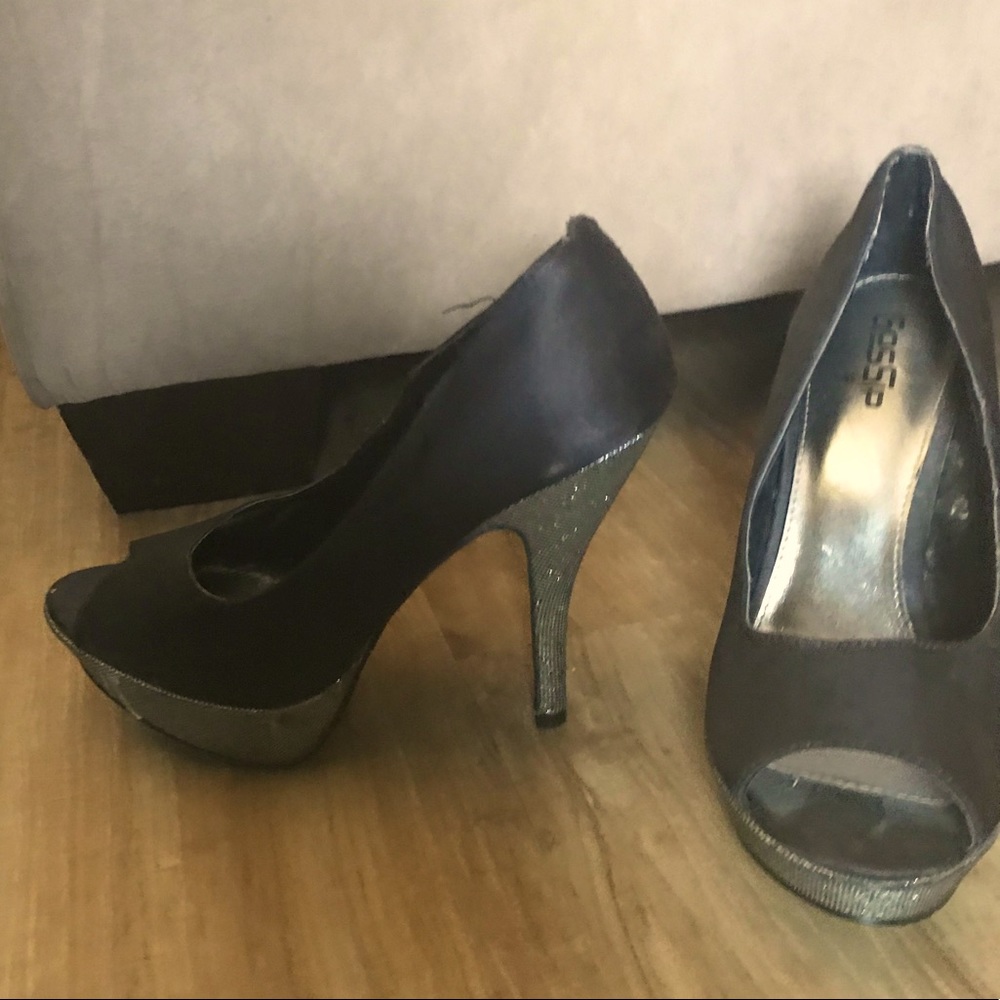 Black/silver heels